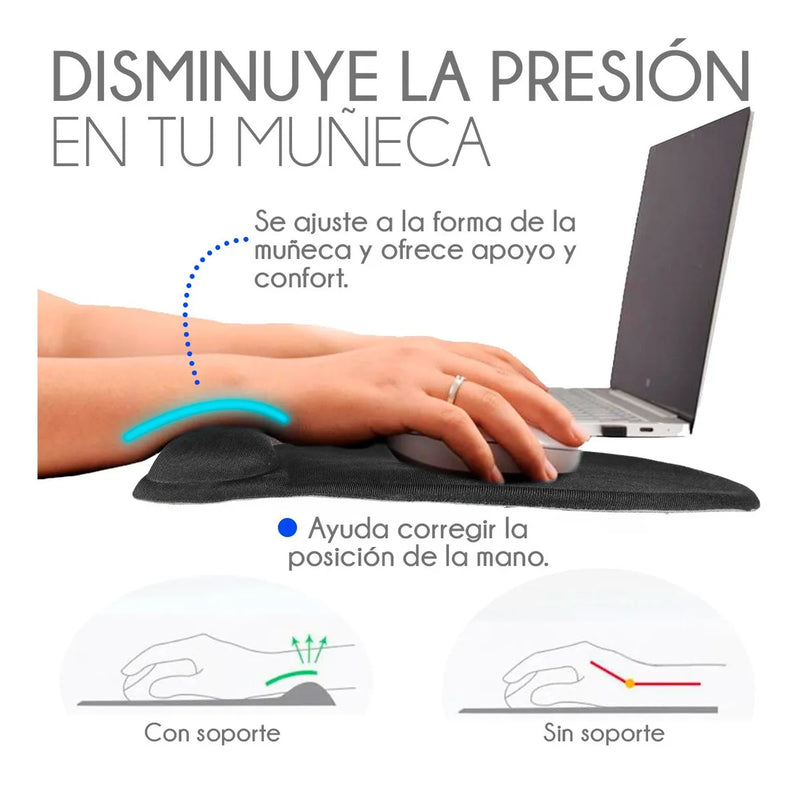 Mousepad Tapete Ergonomico De Gel Antideslizante Raton Negro