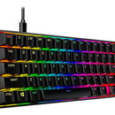 Teclado HyperX Alloy QWERTY HyperX Linear Red inglés US color negro con luz RGB