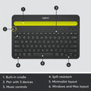 Teclado Logitech QWERTY inglés US color negro