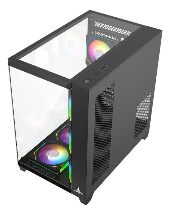 Gabinete Gamer Iceberg Crystal Cube Xl Negro X7 Fan Argb