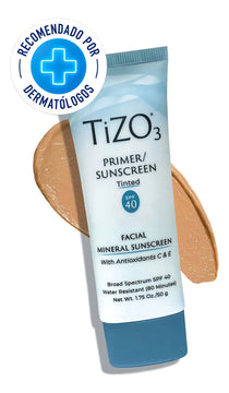 TIZO 3 Protector Solar Facial Mineral con Color SPF 40 Tinted – Acabado Matte para Pieles Grasas y Sensibles, 50gr