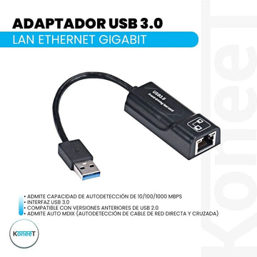 Tarjeta Convertidor Adaptador Usb 3.0 A Rj45 Red Lan Gigabit