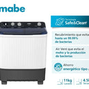 Lavadora Semiautomática Propela 11 Kg Blanca Mabe LMD1123HBAB0