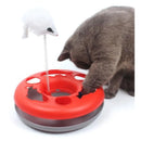 Plato Interactivo Con Señuelo Para Gato Gris Rojo