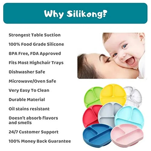 Silikong Placa De Succión De Silicona Para Niños Pequeños Se