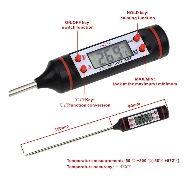 Termómetro De Cocina Punzón Con Certificado De Calibración