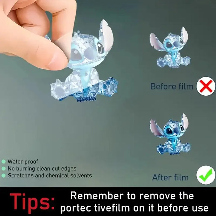 Llavero Stitch Lilo Acrílico Detalle Amistad Detalle Regalo Azul