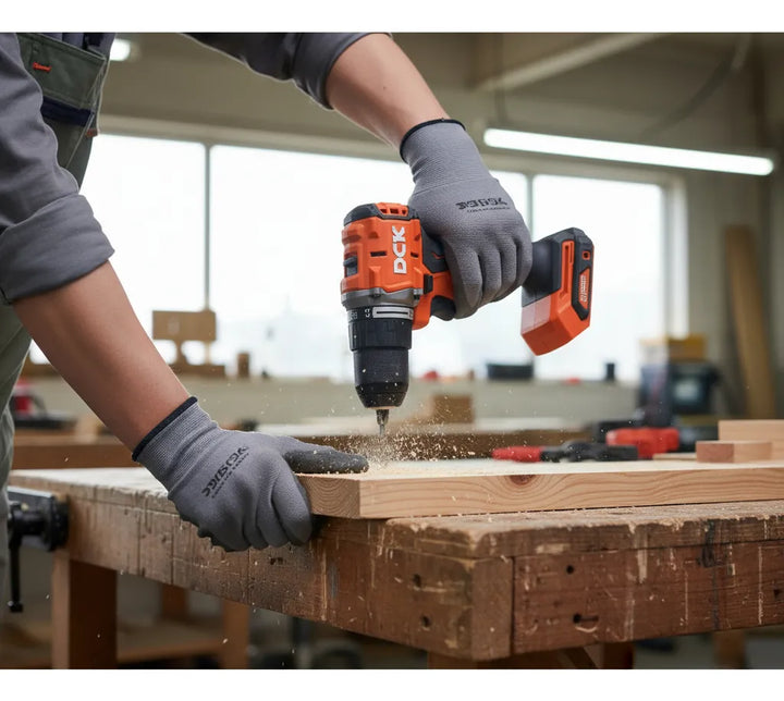 Taladro Atornillador Inalámbrico Dck 20v 500w + 2 Baterías Rojo/negro