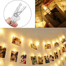 Alambre 40 Led 15 Clip 4mts Extensión Ganchos Fotos Luces Cálido