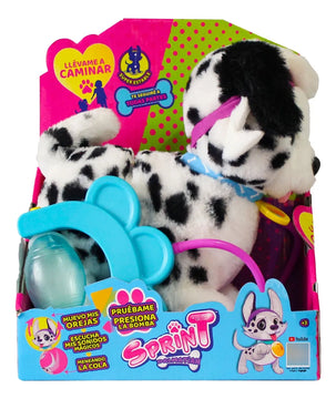 Peluche Dálmata Sprint Pull Along Con Sonido Color Blanco
