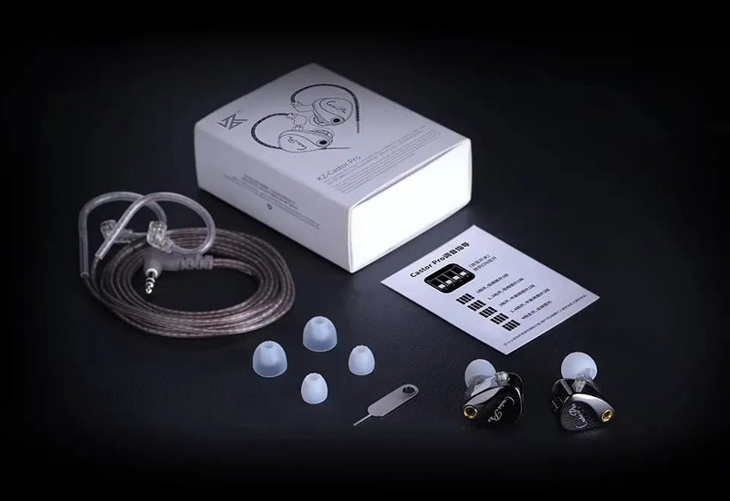 Auriculares in-ear gamer KZ Castor PRO bass version negro