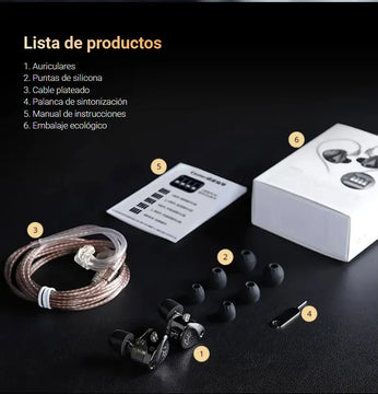 Audífonos Kz Castor Improved Bass Con Microfono Negro
