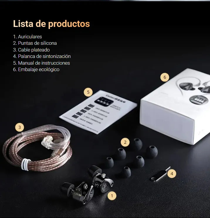 Audífonos Kz Castor Improved Bass Con Microfono Negro