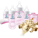 Set De Biberónes Anti-cólico Philips Avent C/peluche Rosa