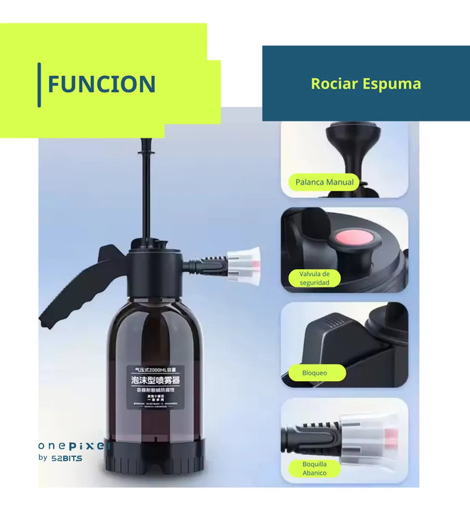 Pulverizador De Espuma Portátil Para Coche, 2 Litros, Jabon