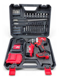 Taladro Percutor Inalámbrico 1/2 48v Brushless 67 Accesorios - Rojo
