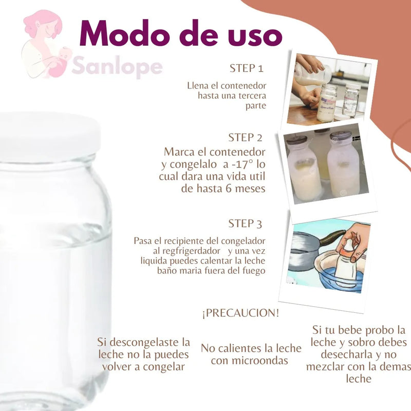 12 Frascos Almacenar Leche Materna 8 Onz