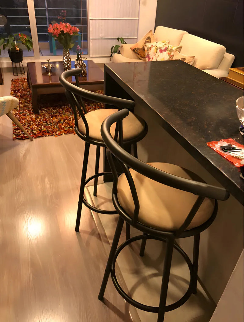 Silla Alta De Bar Giratoria Silla Para Bar Alta Premium Color Cafe