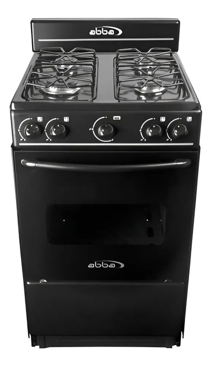 Estufa De Piso Con Horno Abba 4 Pts Gn Negro At 101-1n N