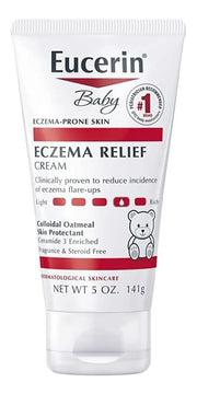Eucerin Crema Baby Eczema Relief 141 g | Hidratante Hipoalergénica Sin Fragancia Bebé Piel Atópica Seca Sensible | Loción Dermatológica Suave Antipicazón Calmante Reparadora Avena Coloidal Alivio