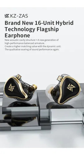 Audifonos Kz Zas Metal Alta Fidelidad sin microfono Cable De Lujo Color Negro