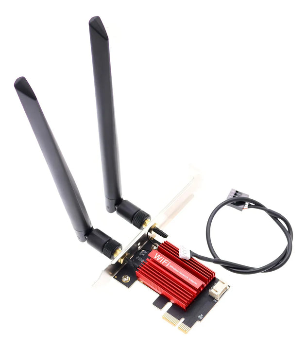 Deal4go Ax200ngw 802.11ax Wifi 6 2.4 Gbps De Doble Banda Pcie Express Tarjeta Wifi Inalámbrica Bluetooth 5.0 W/8dbi Antena Para Intel Ax200 Wlan Windows 10 64 Bits