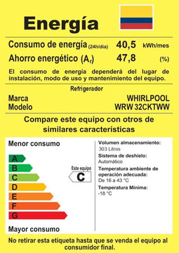 Nevera Whirlpool Top Mount No Frost 303 Lts Wrw32cktww Whirl Color Gris