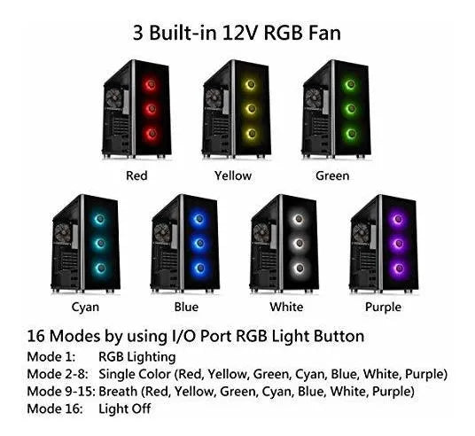 Thermaltake Ca1k800m1wn01 V200 Tg Rgb Atx Mid Tower Chasis P Negro