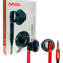 Auriculares Manos Libres Con Cable Auxiliar Plug 3.5 Mm Na03 Color Negro Con Rojo