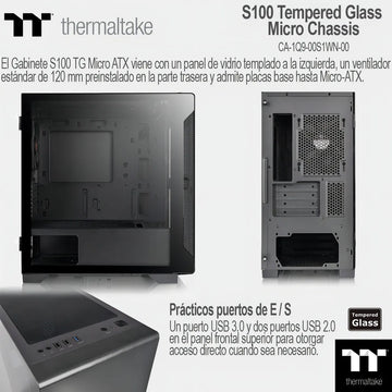 Gabinete para computadora de escritorio Thermaltake S100 CA-1Q9-00S1WN-00 CA-1Q9-00S1WN-00 negro