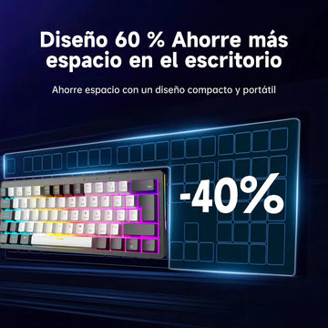 Teclado Gamer Mecánico Zifriend Ag61 Español Black Switches Retroiluminado Rainbow 62 Teclas 60% Compacto Interruptores Intercambiables En Caliente Hot Swap