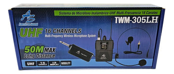 Micrófono Inalámbrico Diadema Y Solapa Recargables Color Negro