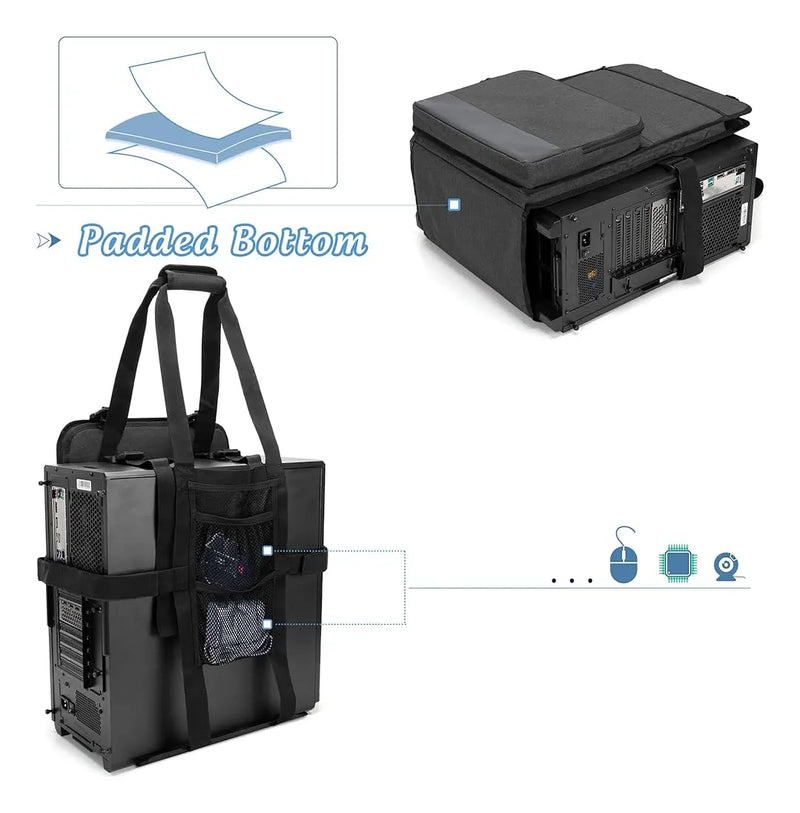 Trunab Pc Tower Correa De Transporte Con Asa, Estuche De Tra Black-2