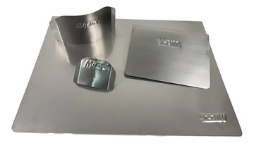 Tabla De Picar En Acero Inox Rectangular 50x30 Cm 2 Mm Lisa Plateado