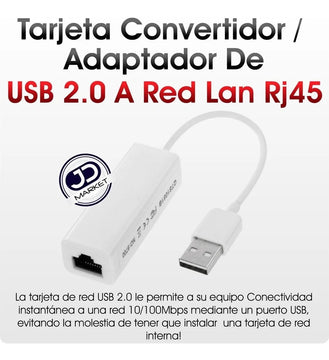 Tarjeta Convertidor Adaptador Usb 2.0 A Rj45 Red Lan 10/100