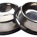 Plato Comedor Bebedero Metálico 18 Cm Perros O Gatos Plateado