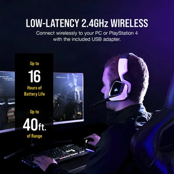 Fone de ouvido over-ear sem fio Corsair VOID RGB Elite Wireless CA-9011201-NA blanco