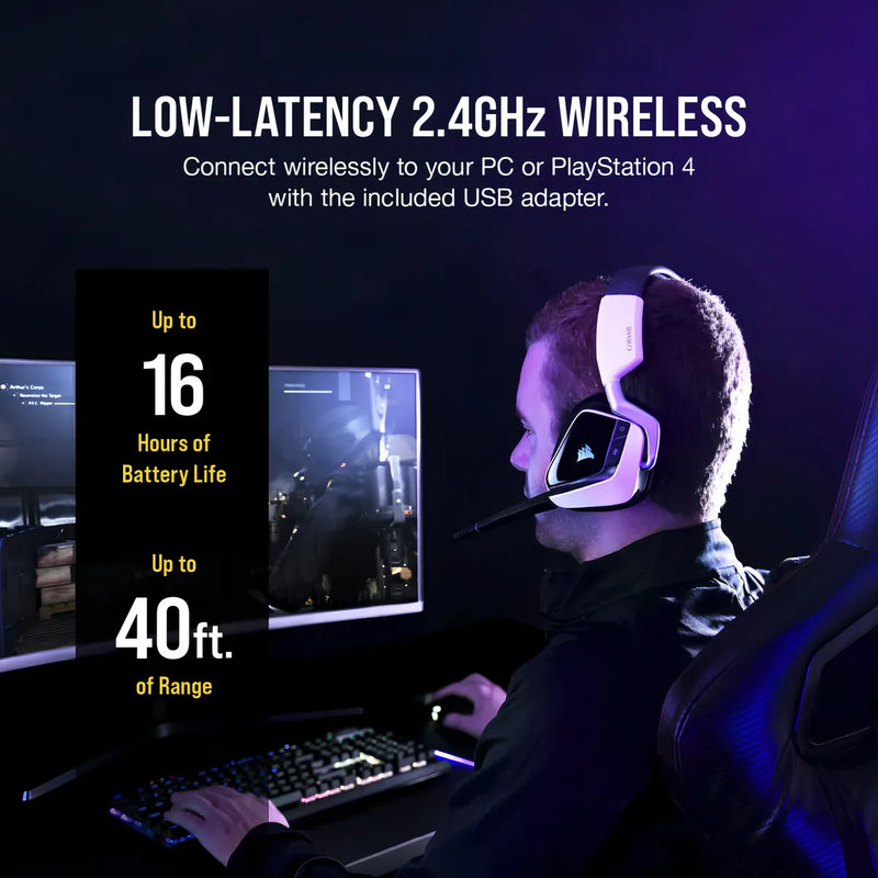 Fone de ouvido over-ear sem fio Corsair VOID RGB Elite Wireless CA-9011201-NA blanco