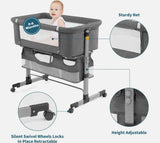 Cuna Para Bebé De Viaje 3 En 1 Nordmiex Junto Cama Moises Gris