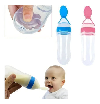 Cuchara Dispensadora Para Sopas, Jugos Y Papillas Para Bebés Color Rosa