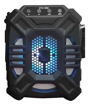 Parlante Portatil Radio Fm Bluetooth Usb Luz Led+ Microfono Color Negro