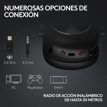 Diadema Gamer Logitech G Pro X 2 Wht, Lightspeed / Bluetooth Negro