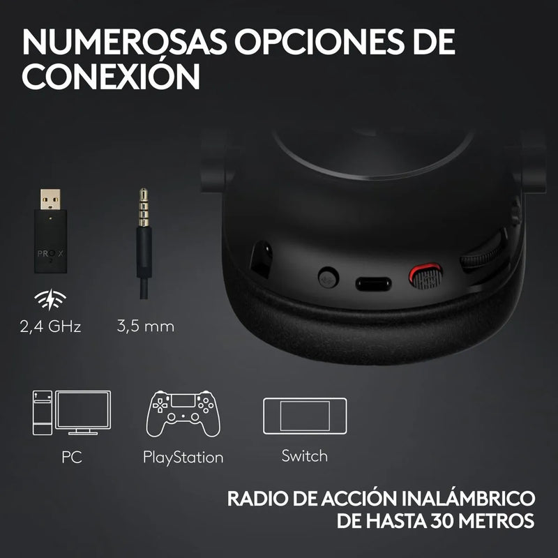 Diadema Gamer Logitech G Pro X 2 Wht, Lightspeed / Bluetooth Negro