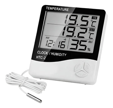 Termómetro Higrometro Digital Sonda Htc-2 Termohigrometro Blanco