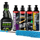 Kit Completo De Limpieza Vehicular Shampoo Cera Restaurador