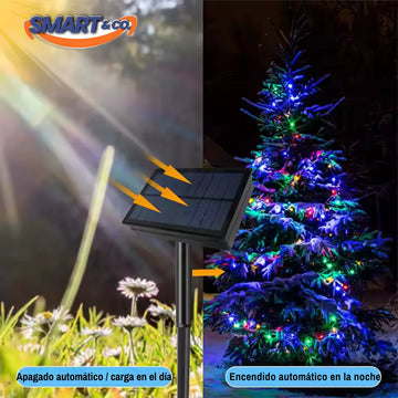 Luces Navideñas Luz Led Solar 50m Control Navidad Guirnalda Multicolor