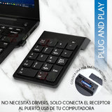Mini Teclado Numérico Inalámbrico 19 Teclas Usb Mac Y Pc