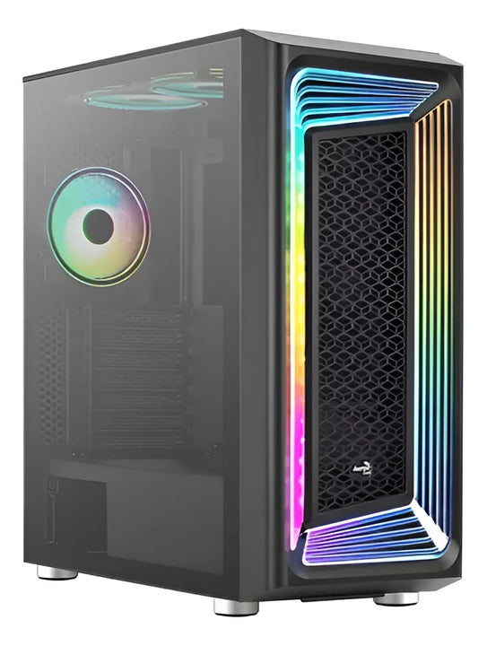 Chasis Gabinete Gamer Aerocool Interstellar + Rgb 5 Fans Color Negro