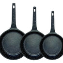 Juego De Sartenes En Mármol Renahouse Tapa De Vidrio 6 Pcs Color Negro