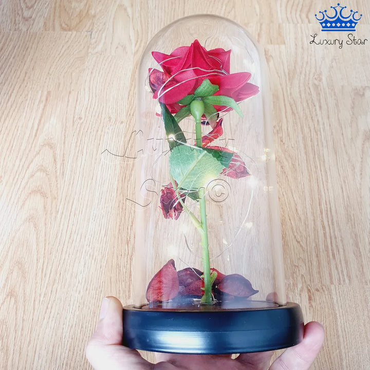 Rosa Eterna Roja Luz Led Alumbra Regalo Detalles Mujer Rojo